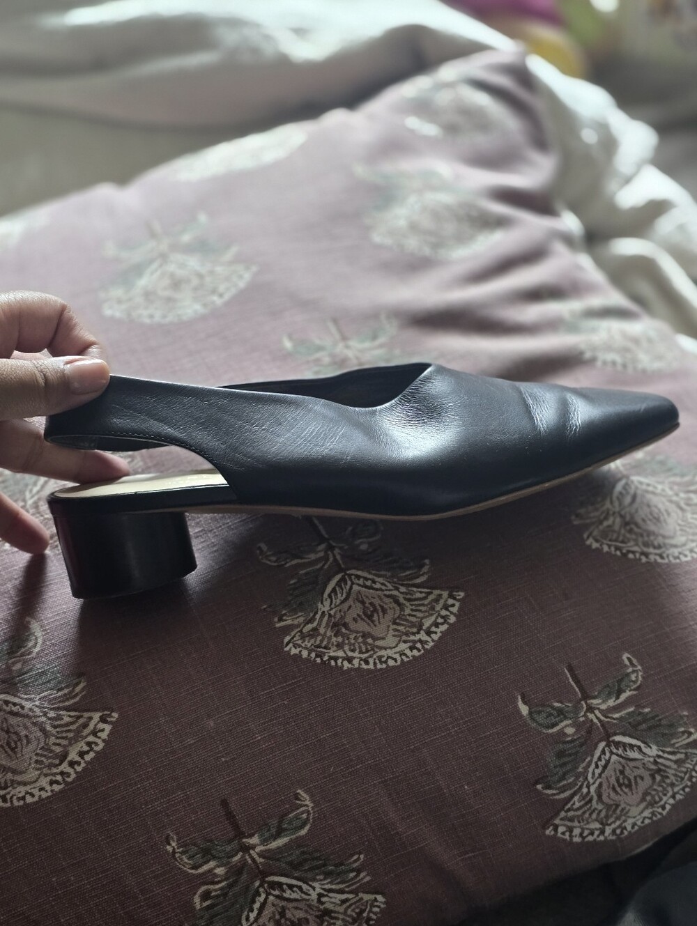 Everlane Black Leather Square Toe Ballet Flats - Picture 2 of 5